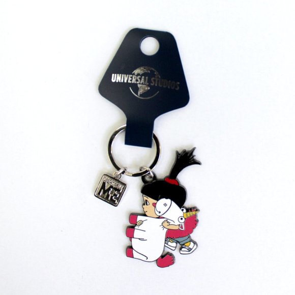 Universal Studios Despicable Me Minions Agnes Holding Unicorn Enamel Keychain - Picture 1 of 2